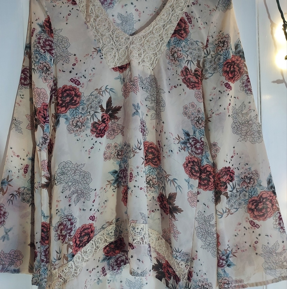 Cute sheer floral blouse